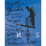 Cricket Legends Old Father Time multi signed 10x8 colour photo 11 fantastic signatures includes Gary