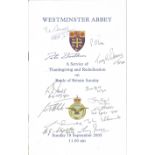 World War II multi signed Westminster Abbey Battle of Britain memorial 2005 order of service