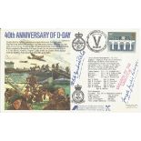 D Day World War II Arlette and Georgette Gondree signed 40th Anniversary of D Day FDC PM British