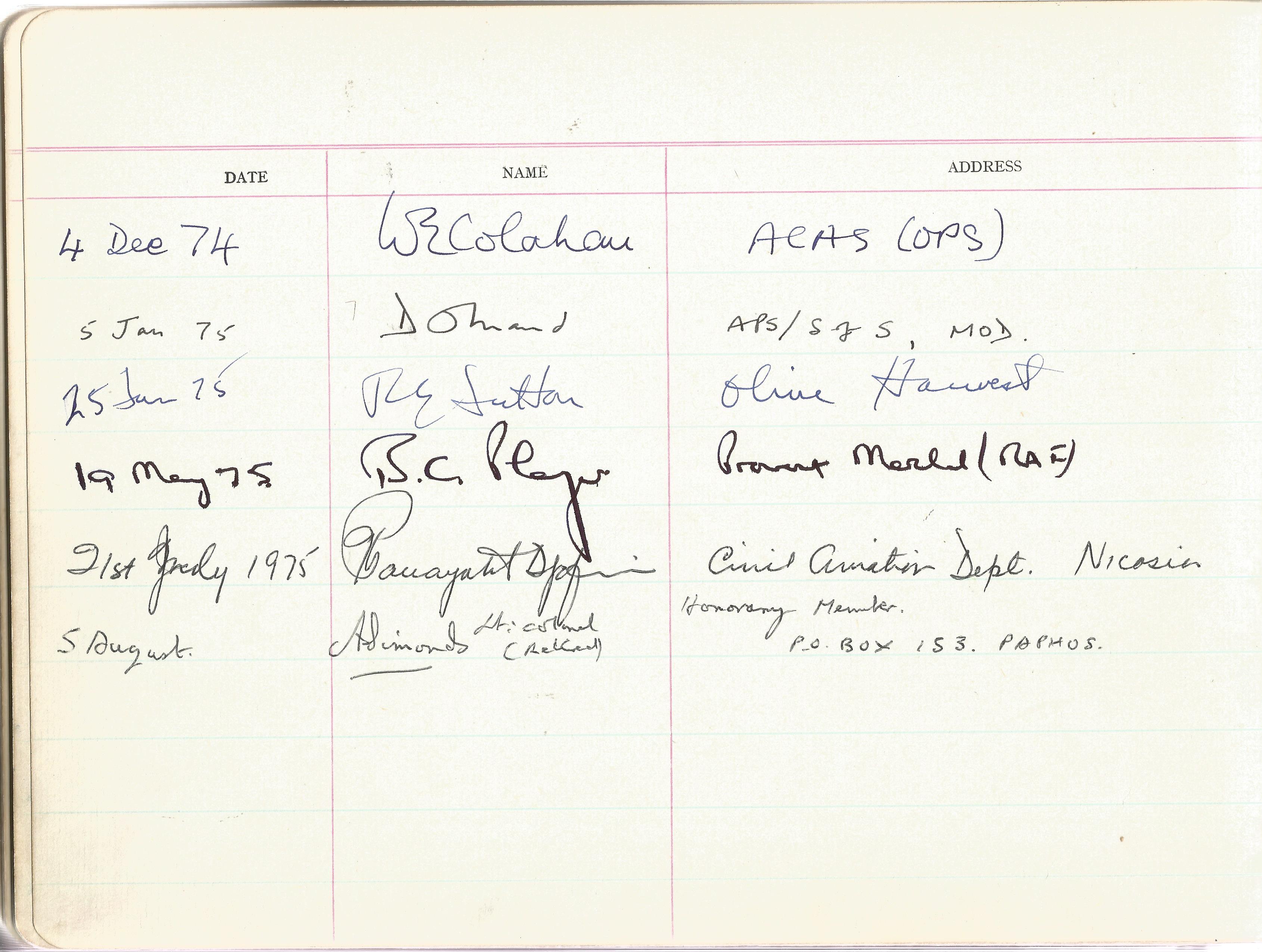 Visitors Book Collection Officers Mess RAF EPISKOPI BFPO53 dated August 1965 th July 1975 includes - Image 20 of 21