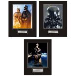 Set of 3 Stunning hand signed Star Wars professionally mounted displays! This beautiful set of 3