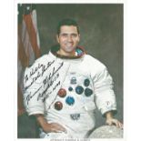 Apollo 17 Moonwalker Harrison Schmitt signed 10 x 8 inch colour White Space Suit photo to Kelly.