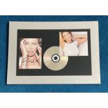 Kylie Minogue 17x12 mounted signature piece includes signed colour photo, CD and unsigned colour