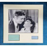 Clark Gable and Vivien Leigh Gone with the Wind 18x18 mounted signature piece includes two signed