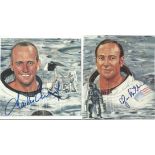 NASA Moon Walkers space collection 5 superb signed 14x15cm colour prints from astronauts Alan