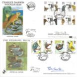 Sir Peter Scott collection 3 fantastic, signed Benham covers includes Charles Darwin Foundation ,