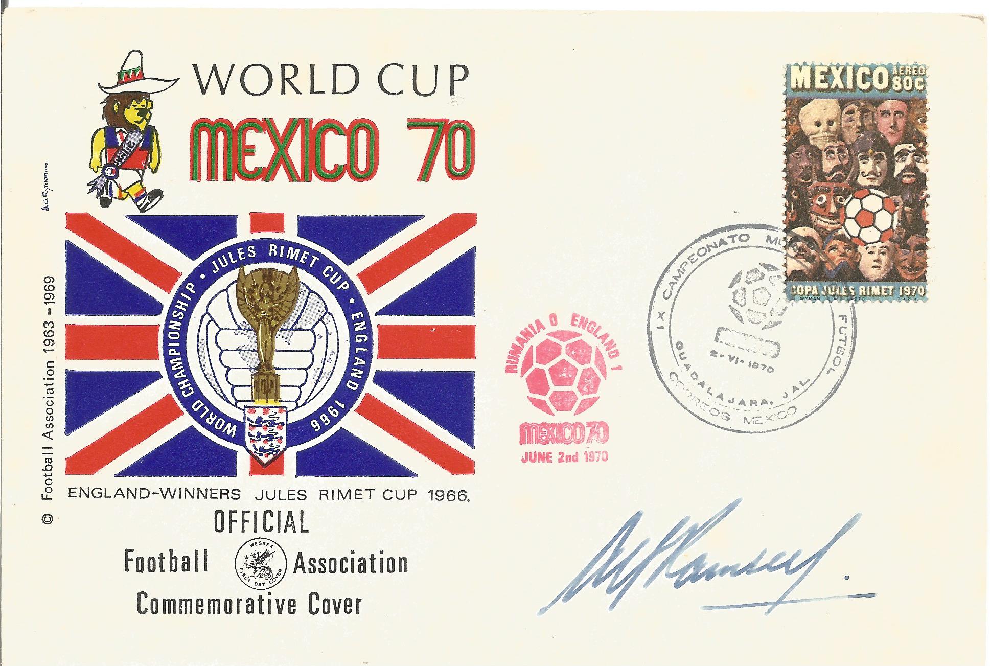 Alf Ramsey signed World Cup Mexico 1970 Official FA Commemorative cover with Mexico stamp and