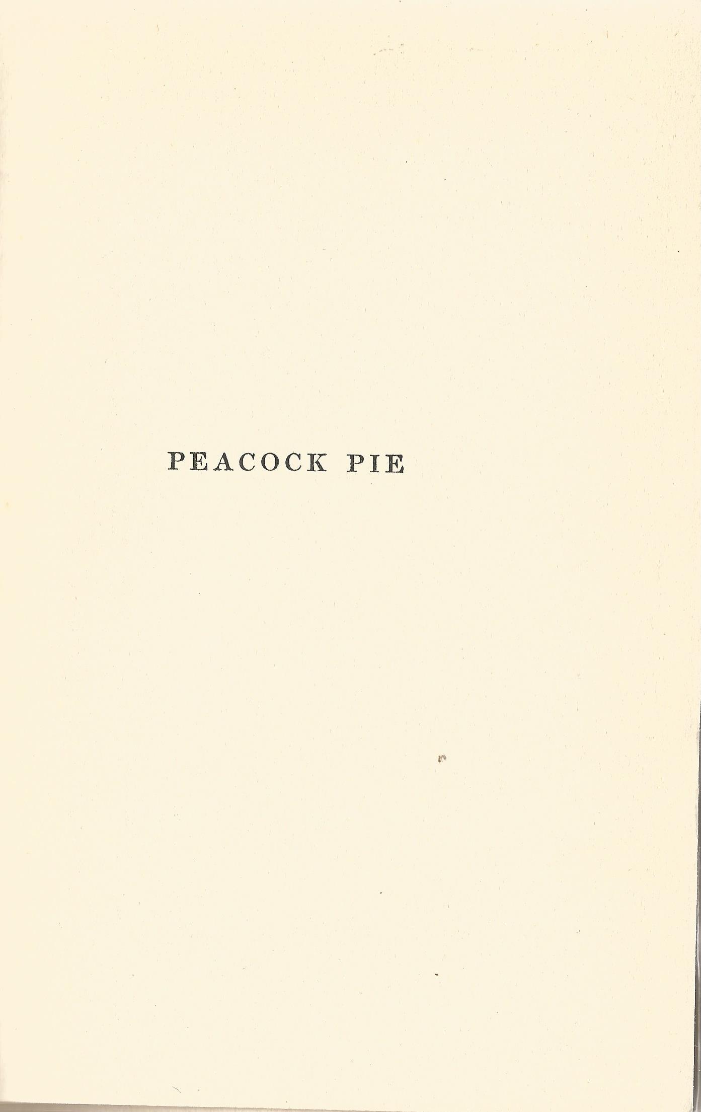 Walter De La Mare hardback book Peacock Pie 1918 published by Constable and Co Ltd some age - Image 2 of 2