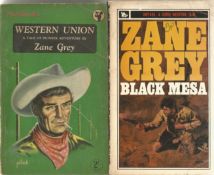 Zane Grey 2 x softback books Black Mesa by Zane Grey and Western Union - A tale of pioneer adventure