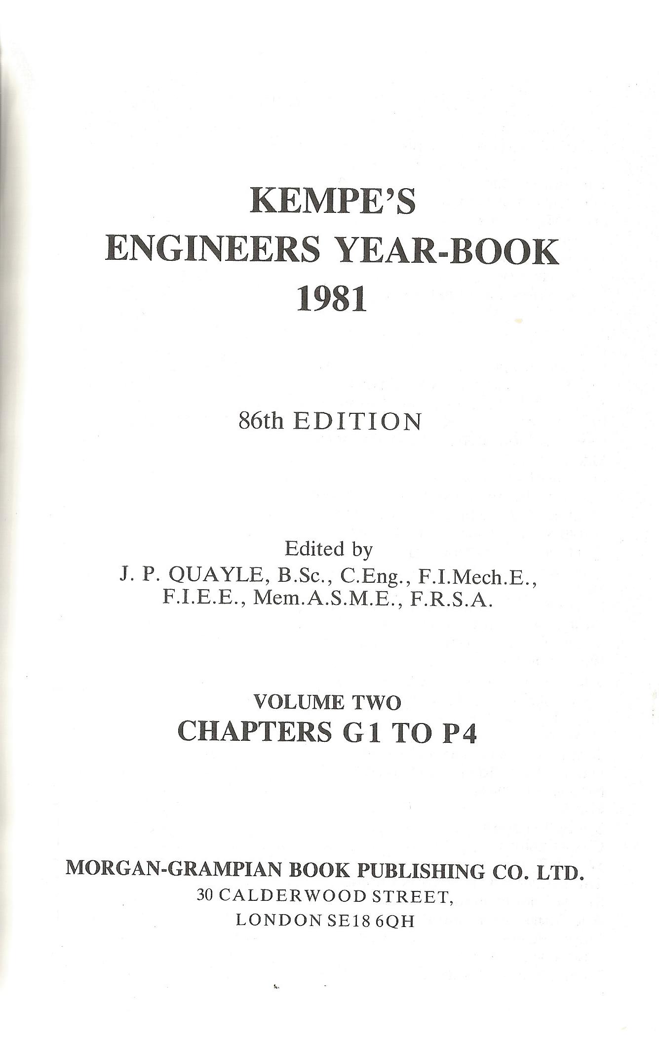 2 x Kempe's Engineers Year-Book 1981 86th edition published by Morgan-Grampian book publishing Co - Image 3 of 3