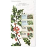 Royal Mail Post & Go Labels Collectors Pack no 17 British Flora II Winter Greenery 2014. We