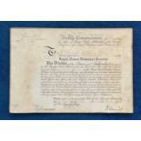 Letter / Scroll from the Commissioners for Executing the Office of Lord High Admiral To Mr Ernest