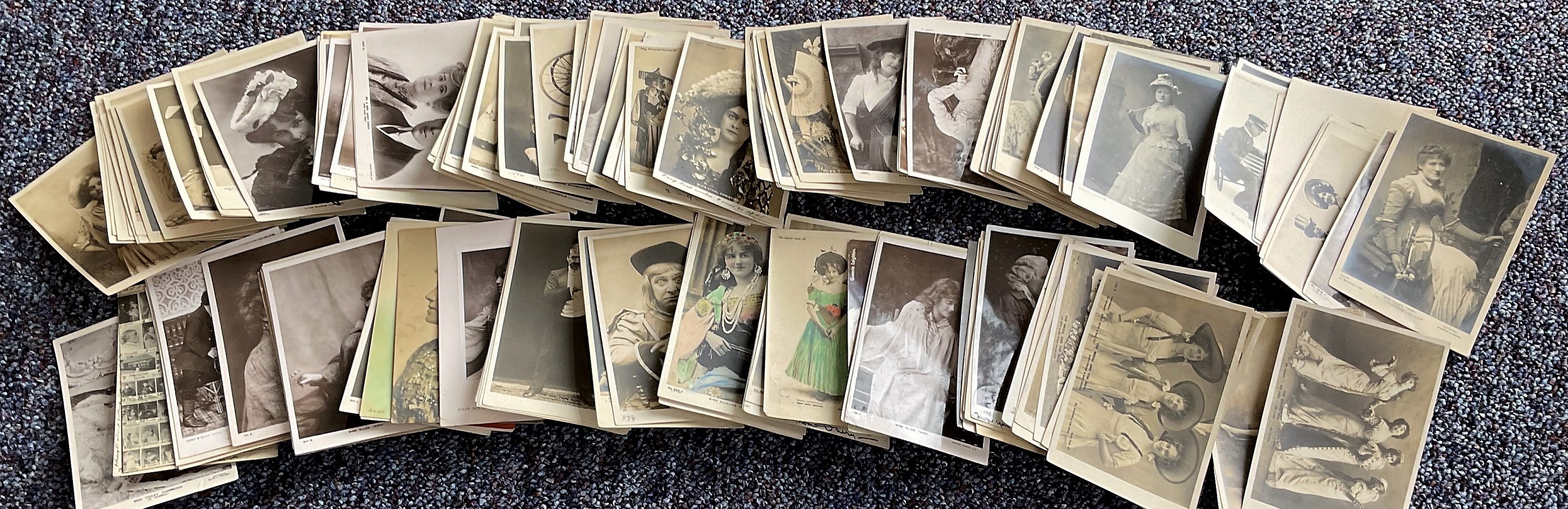 Collection of 300 unusual and interesting vintage entertainment postcards