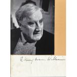 Ralph Vaughan Williams signed 5x2 autograph page cutting lot includes 4x4 B/W magazine photo.