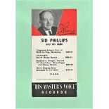DONALD PEERS (1908-1973) & SID PHILLIPS (1907-1973) Jazz signed vintage Double sided HMV Records Pro