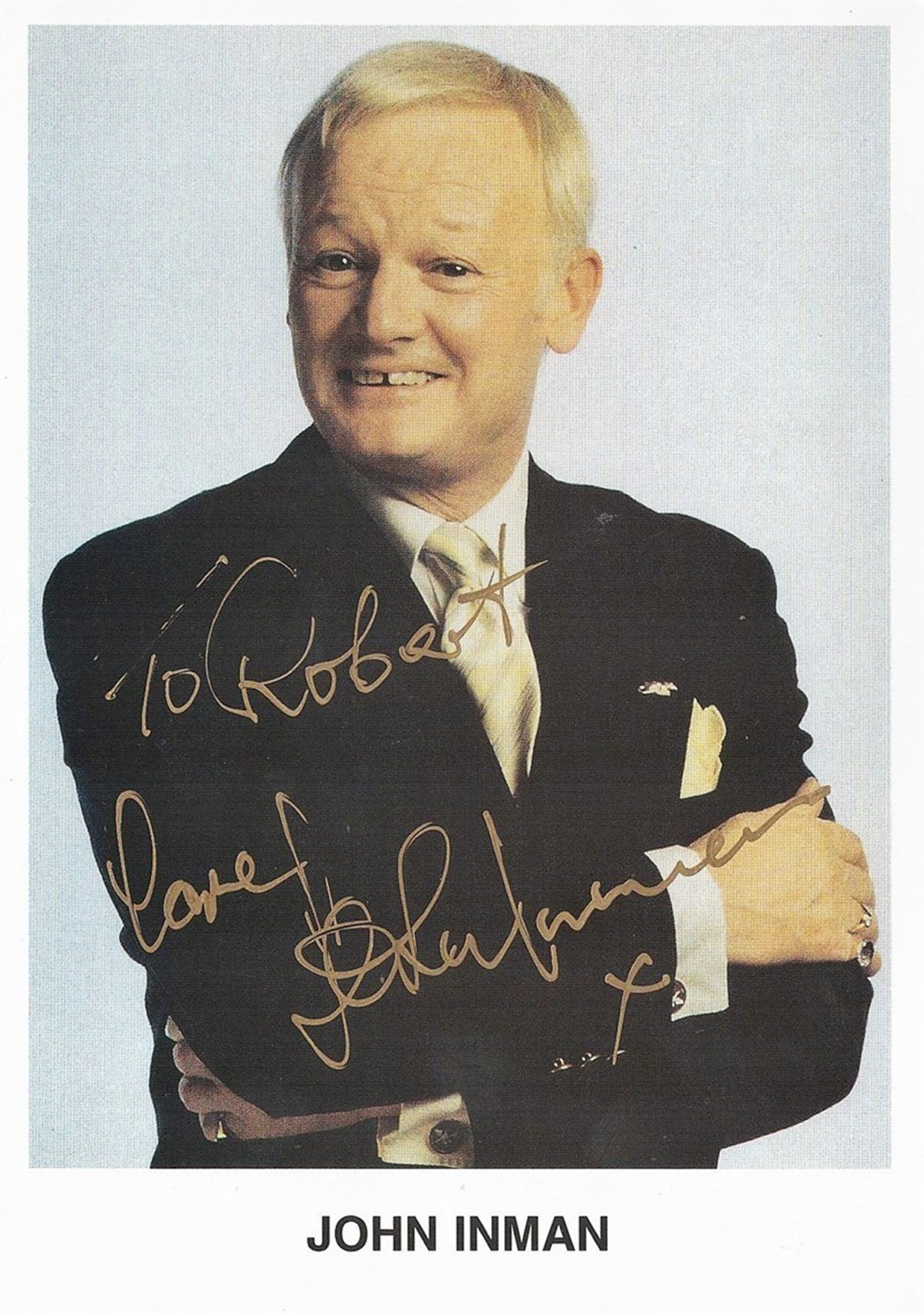 John Inman signed 6 x 4 colour photo to Robert Are you Being Served actor.