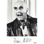 Warren Mitchell signed 6x4 black and white photograph.