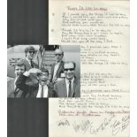 FREDDIE & THE DREAMERS signed 'Things I'd Like to Say' Lyrics Page with Photo