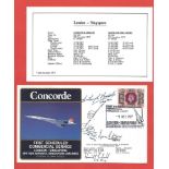 Concorde Crew signed British Airways First Flight cover. Flown 1st Scheduled Commercial Service from