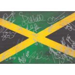 Football Jamaica 16 x 12 colour football photo signed by Paul Hall, Rodolth Austin, Deon Burton