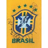 Football Brazil multi signed 16 x 12-inch colour photo. Good Condition.