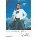 Cliff Richard signed 6 x 4 colour photo to Robert