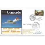 Rare Official British Airways' Concorde 1st Flight- London- Cleveland Flown Cover Signed by Three me