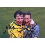 Football 6 x 4 photo NORWICH CITY, depicting Norwich City manager KEN BROWN and MIKE CHANNON celebra