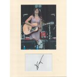 K T Tunstall autograph mounted display. Mounted with a photograph to approx. 16 x 12 inches overall.