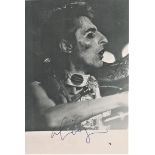 Alice Cooper signed 7x5 black and white photograph.