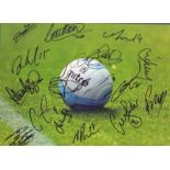 Football Coventry City multi signed 16x12 inch football photo.