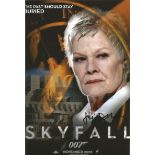 Judi Dench signed 12x8 colour promo photograph taken during her time playing M in 2012 James Bond sp