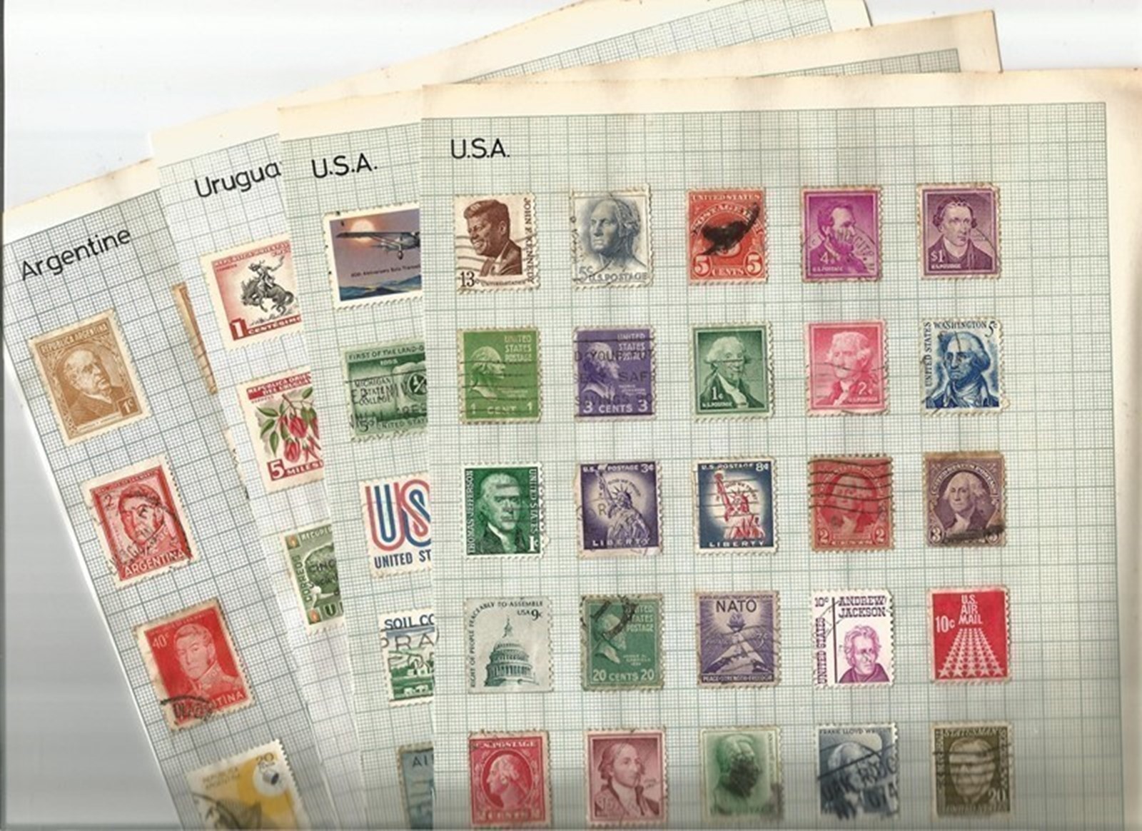 American stamp collection on 17 loose pages. Includes Argentina, Chile, Cuba, Mexico and USA. Good c - Image 2 of 2