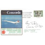 Concorde test pilot Brian Trubshaw signed 1979 Barcelona - London Concorde cover.