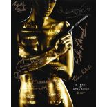 Multi-signed 10x8 007, James Bond colour promo photo.