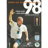 Football. England Football. An official programme from Wembley on 9th October 1996. England VS Polan
