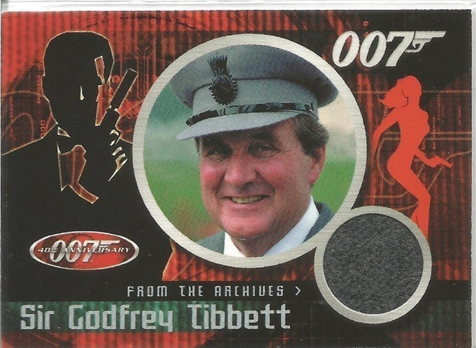 James Bond Patrick Macnee worn piece of costume trading card - Image 2 of 2