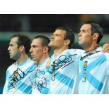 Football Scotland multi signed 16x12 colour photo pictured before World Cup Qualifier against France