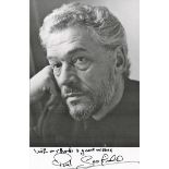 Paul Scofield signed 6x3 black and white photo.