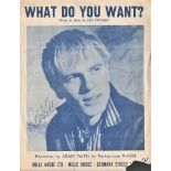 ADAM FAITH (1928-1999) Singer signed vintage 'What Do You Want?' Sheet Music