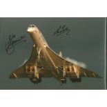 Concorde Captains Mike Bannister and Les Brodie signed 12 x 8 inch colour photo