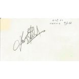 Rod Steiger signed to clear back of Tiberio Restaurant 4 x 3 inch contact card.