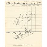 Robert Taylor signed 1949 lined vintage Diary Page approx 6 x 4 inches.