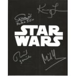 Star Wars photo signed by four actors inc Richard Stride, Kamey Lau, Michael Henbury.
