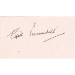 Edith Summerskill signature card. British physician, feminist, Labour politician and writer. She was