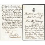 Sir Dighton MacNaghten Probyn VC handwritten letter 1879. (1833 1924), the first recipient of the Vi