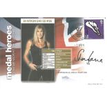 Olympian Sharron Davies signed 2010 Medal Heroes cover. Silver medal swimmer 1980.