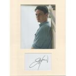 James McAvoy signature piece autograph presentation. Mounted with unsigned photo to approx. 16 x