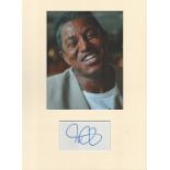 Jermaine Jackson music, signature piece autograph presentation. Mounted with unsigned photo to