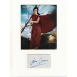 Jean Simmons signature piece autograph presentation. Mounted with unsigned photo to approx. 16 x